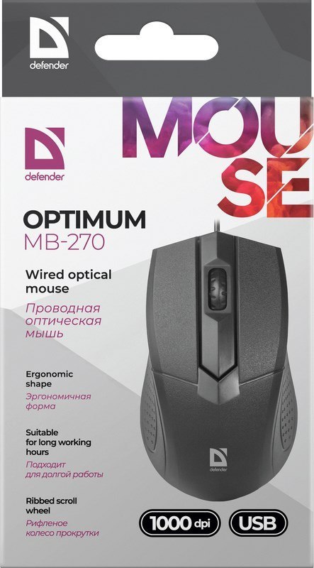 DEFENDER MYSZ OPTIMUM MB-270 OPTICAL 1000dpi 3P DEFENDER MYSZ OPTIMUM MB-270 OPTICAL 1000dpi 3P