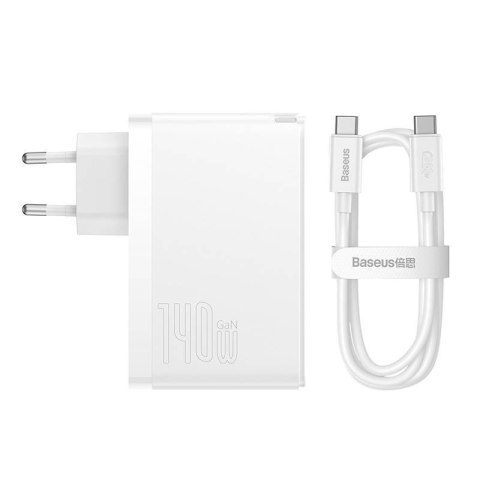 Ładowarka sieciowa Baseus GaN5 Pro 2xUSB-C + USB, 140W (biała) Ładowarka sieciowa Baseus GaN5 Pro 2xUSB-C + USB, 140W (biała)