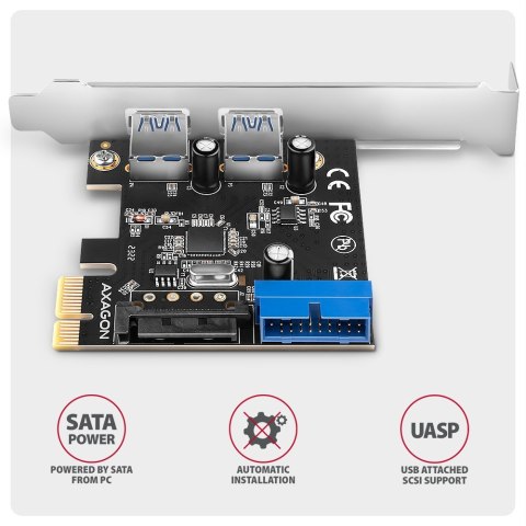 Axagon PCEU-232RS adapter Wewnętrzny USB 3.2 Gen 1 (3.1 Gen 1)