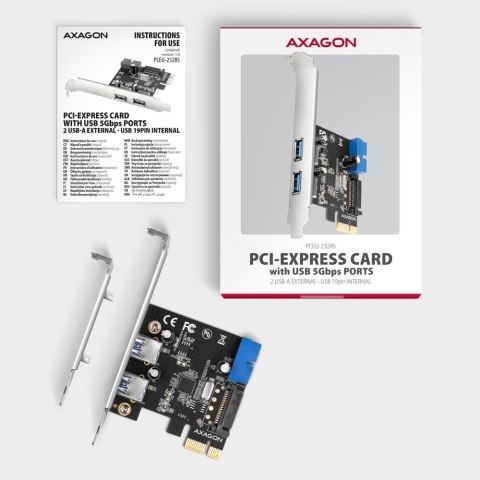 Axagon PCEU-232RS adapter Wewnętrzny USB 3.2 Gen 1 (3.1 Gen 1)