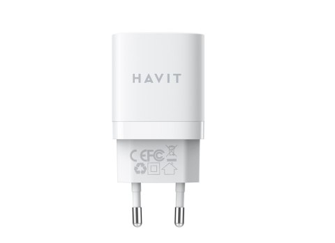 Ładowarka Havit USB-A+USB-C UC30 EU (biały) Ładowarka Havit USB-A+USB-C UC30 EU (biały)
