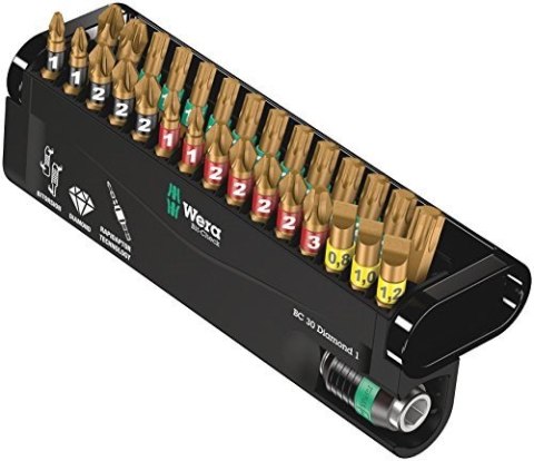 Wera BC 30 Diamond 1 końcówka wkrętakowa 30 szt. Wera BC 30 Diamond 1 końcówka wkrętakowa 30 szt.