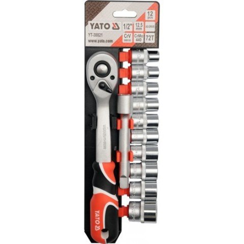 Yato YT-38821 Zestaw kluczy nasadowych 12 szt. Yato YT-38821 Zestaw kluczy nasadowych 12 szt.
