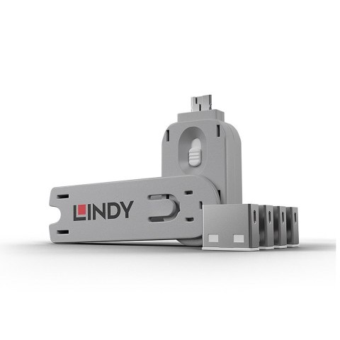 Lindy 40454 bloker portów Blokada portu + klucz USB Typu-A Biały Kopolimer akrylonitrylo-butadieno-styrenowy (ABS) 5 szt. Lindy 40454 bloker portów Blokada portu + klucz USB Typu-A Biały Kopolimer akrylonitrylo-butadieno-styrenowy (ABS) 5 szt.
