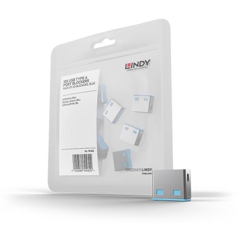 Lindy 40462 bloker portów Blokada portu USB Typu-A Niebieski Kopolimer akrylonitrylo-butadieno-styrenowy (ABS) 10 szt. Lindy 40462 bloker portów Blokada portu USB Typu-A Niebieski Kopolimer akrylonitrylo-butadieno-styrenowy (ABS) 10 szt.