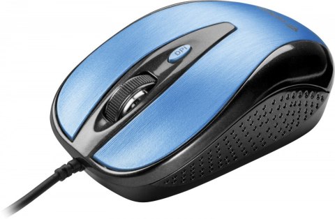 Mysz przewodowa USB , 4 przyciski, optyczna, symetryczna, Błękit Mysz przewodowa USB , 4 przyciski, optyczna, symetryczna, Błękit