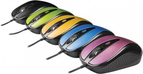 Mysz przewodowa USB , 4 przyciski, optyczna, symetryczna, Błękit Mysz przewodowa USB , 4 przyciski, optyczna, symetryczna, Błękit