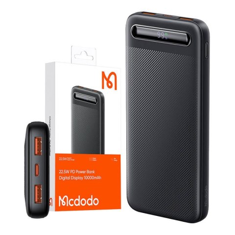Power Bank Mcdodo MC-3881 Digital Display 10000mAh, 22.5W do D (czarny) Power Bank Mcdodo MC-3881 Digital Display 10000mAh, 22.5W do D (czarny)