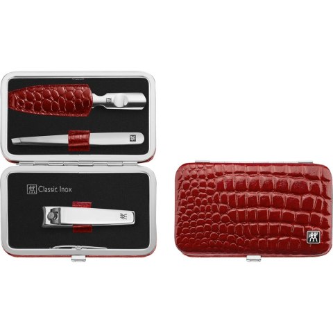 ZWILLING CLASSIC INOX Zestaw podróżny - czerwone skórzane etui, 3 elementy ZWILLING CLASSIC INOX Zestaw podróżny - czerwone skórzane etui, 3 elementy