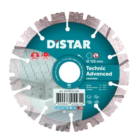 DISTAR TARCZA DIAMENTOWA TECHNIC ADVANCED 125 x 2,2/1,4 x 11 x 22,23 DISTAR TARCZA DIAMENTOWA TECHNIC ADVANCED 125 x 2,2/1,4 x 11 x 22,23