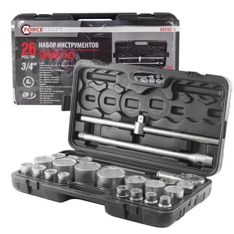 ZESTAW KLUCZY 26el. 3/4" - 1" 6KĄT. /FORCEKRAFT ZESTAW KLUCZY 26el. 3/4" - 1" 6KĄT. /FORCEKRAFT
