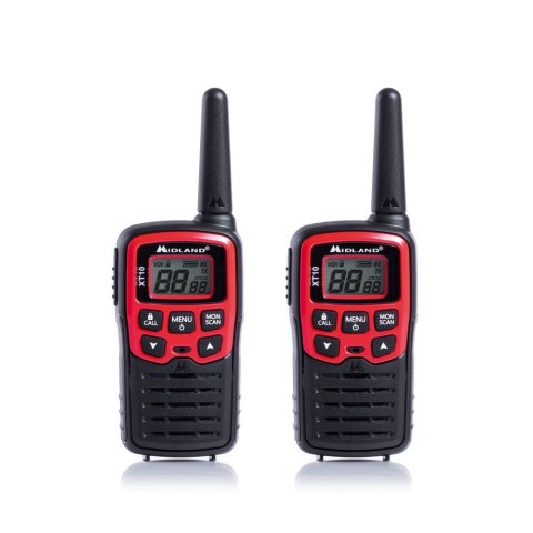 Midland XT10 krótkofalówka 16 kan. 446.00625 - 446.09375 MHz Czarny, Czerwony Midland XT10 krótkofalówka 16 kan. 446.00625 - 446.09375 MHz Czarny, Czerwony