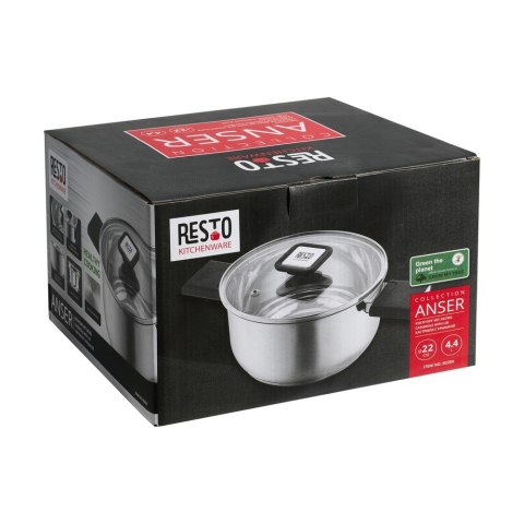 Resto Kitchenware Anser 4,4 l Okrągły Czarny, Stal nierdzewna
