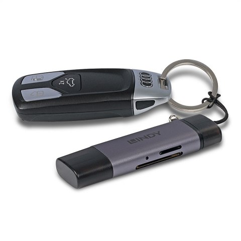 Lindy 43335 czytnik kart USB 3.2 Gen 1 (3.1 Gen 1) Type-A/Type-C Czarny, Szary Lindy 43335 czytnik kart USB 3.2 Gen 1 (3.1 Gen 1) Type-A/Type-C Czarny, Szary