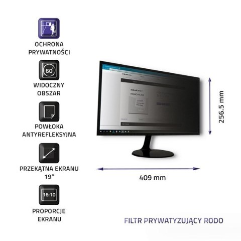 Filtr prywatyzujący Rodo Qoltec 51054 Filtr prywatyzujący Rodo Qoltec 51054