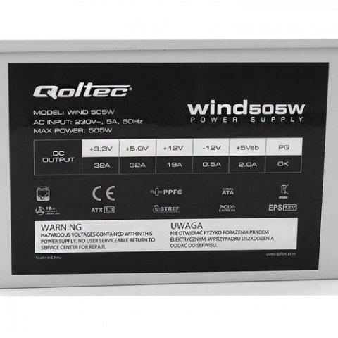 QOLTEC ZASILACZ ATX WIND 505W BULK QOLTEC ZASILACZ ATX WIND 505W BULK