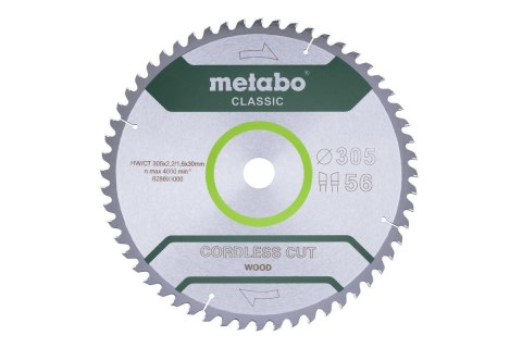 METABO PIŁA TARCZOWA HW/CT 305x30x56z CORDLESS CUT WOOD CLASSIC METABO PIŁA TARCZOWA HW/CT 305x30x56z CORDLESS CUT WOOD CLASSIC