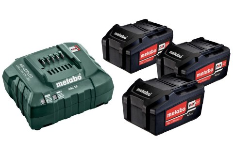 Metabo. Zestaw akumulatorów 3x4.0Ah z ładowarką ASC 55 Metabo. Zestaw akumulatorów 3x4.0Ah z ładowarką ASC 55
