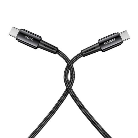 Kabel USB-C do USB-C 240W Essager 1m (szary) Kabel USB-C do USB-C 240W Essager 1m (szary)