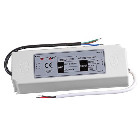 Zasilacz LED V-TAC VT-22101 100W 24V 4.16A IP65 (SKU 3101) Biały Zasilacz LED V-TAC VT-22101 100W 24V 4.16A IP65 (SKU 3101) Biały
