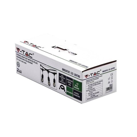 Girlanda ogrodowa V-TAC VT-713 sznur 15 m, 15 oprawek E27 guma + gniazdo IP54 (SKU 3673) Czarny Girlanda ogrodowa V-TAC VT-713 sznur 15 m, 15 oprawek E27 guma + gniazdo IP54 (SKU 3673) Czarny