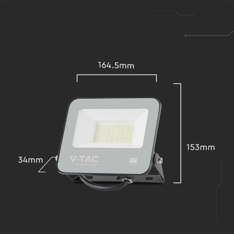 Projektor LED V-TAC 30W 185Lm/W Czarny VT-4435 4000K 5550lm Projektor LED V-TAC 30W 185Lm/W Czarny VT-4435 4000K 5550lm