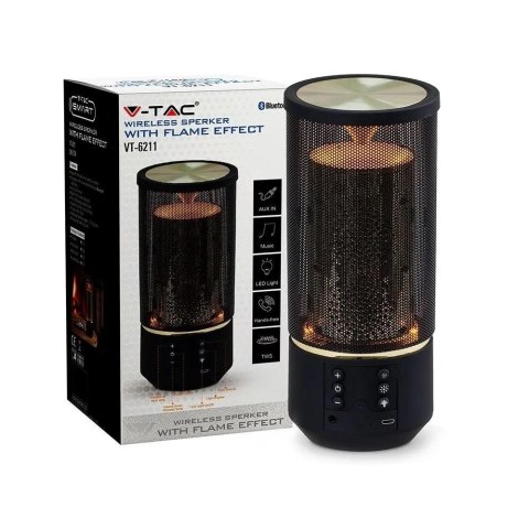 Bezprzewodowy głośnik V-TAC VT-6211 2x3W 1200mAh Bluetooth (SKU 7724) Czarny Bezprzewodowy głośnik V-TAC VT-6211 2x3W 1200mAh Bluetooth (SKU 7724) Czarny