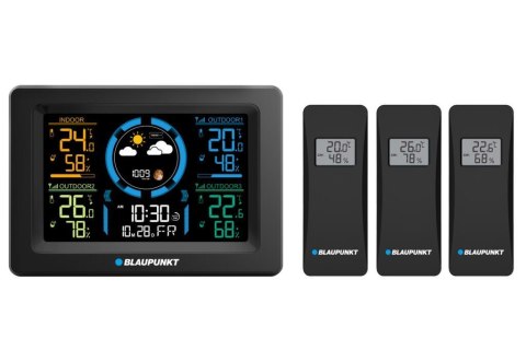 BLAUPUNKT Stacja pogodowa z 3 czujnikami z LCD WS40BK BLAUPUNKT Stacja pogodowa z 3 czujnikami z LCD WS40BK