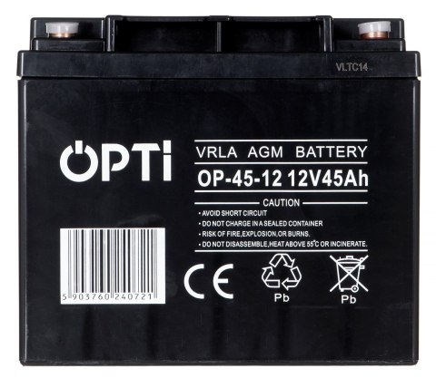 VOLT POLSKA AKUMULATOR AGM OPTI 12V 45 Ah VRLA VOLT POLSKA AKUMULATOR AGM OPTI 12V 45 Ah VRLA