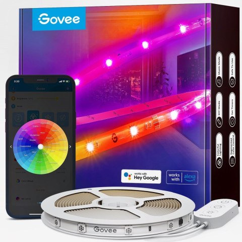 Govee H619A 5m; Taśma LED; Wi-Fi, Bluetooth, RGBIC Govee H619A 5m; Taśma LED; Wi-Fi, Bluetooth, RGBIC