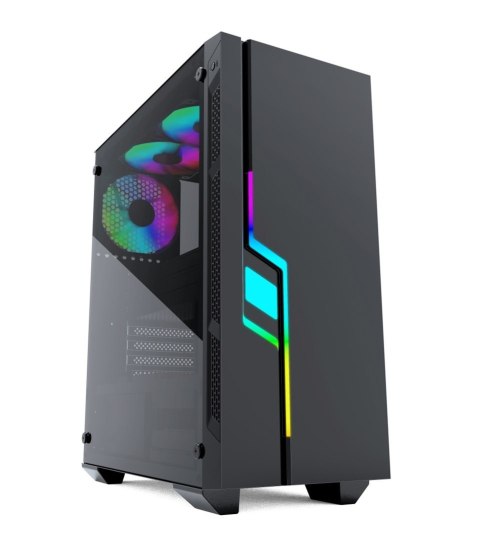 GEMBIRD OBUDOWA FORNAX 2000RGB MIDI-TOWER (USB 3.0, HD AUDIO) PODŚWIETLENIE RGB, GAMINGOWY DESIGN, CZARNA GEMBIRD OBUDOWA FORNAX 2000RGB MIDI-TOWER (USB 3.0, HD AUDIO) PODŚWIETLENIE RGB, GAMINGOWY DESIGN, CZARNA