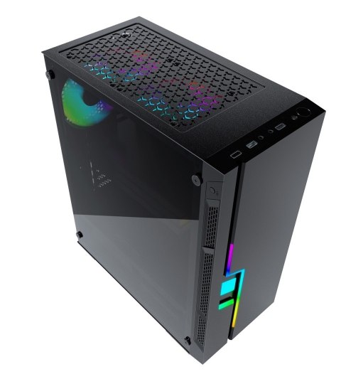 GEMBIRD OBUDOWA FORNAX 2000RGB MIDI-TOWER (USB 3.0, HD AUDIO) PODŚWIETLENIE RGB, GAMINGOWY DESIGN, CZARNA GEMBIRD OBUDOWA FORNAX 2000RGB MIDI-TOWER (USB 3.0, HD AUDIO) PODŚWIETLENIE RGB, GAMINGOWY DESIGN, CZARNA