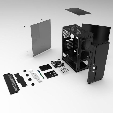 GEMBIRD OBUDOWA FORNAX 2000RGB MIDI-TOWER (USB 3.0, HD AUDIO) PODŚWIETLENIE RGB, GAMINGOWY DESIGN, CZARNA GEMBIRD OBUDOWA FORNAX 2000RGB MIDI-TOWER (USB 3.0, HD AUDIO) PODŚWIETLENIE RGB, GAMINGOWY DESIGN, CZARNA