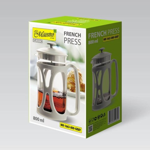 Prasa francuska MAESTRO 800ML MR-1663-800-GRAY Prasa francuska MAESTRO 800ML MR-1663-800-GRAY