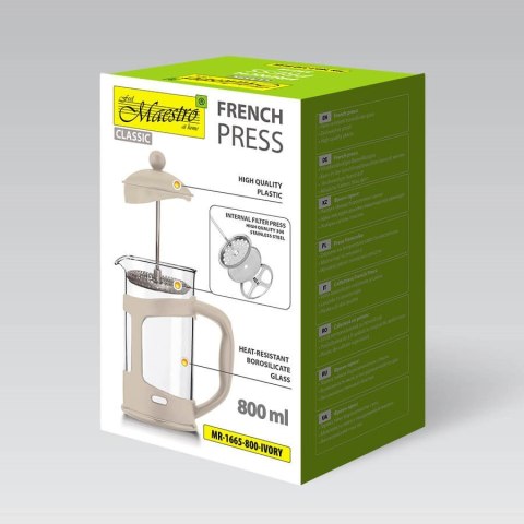 Prasa francuska MAESTRO 800ml MR-1665-800-IVORY Prasa francuska MAESTRO 800ml MR-1665-800-IVORY