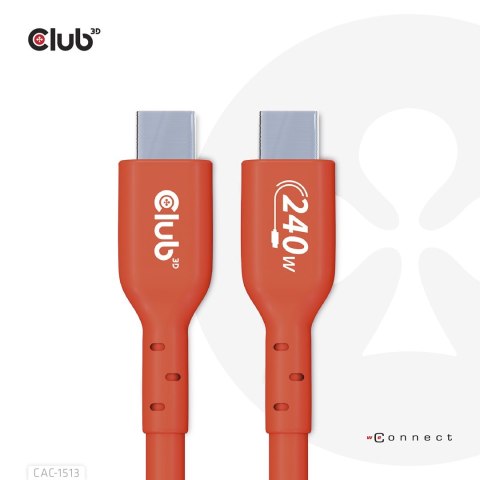 CLUB3D CAC-1513 kabel USB USB 2.0 3 m USB C Pomarańczowy