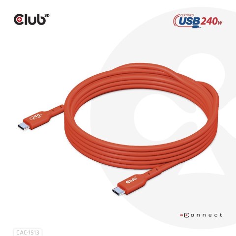 CLUB3D CAC-1513 kabel USB USB 2.0 3 m USB C Pomarańczowy