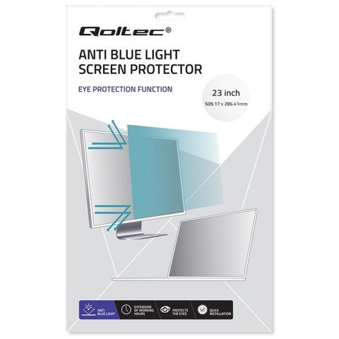 Qoltec Filtr światła niebieskiego 23" | 16:9 | Ochrona wzroku | Anti Glare | Matowy | na monitor Qoltec Filtr światła niebieskiego 23" | 16:9 | Ochrona wzroku | Anti Glare | Matowy | na monitor