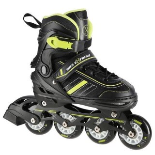 ŁYŻWOROLKI NILS EXTREME NH18191 2W1 CZARNO-LIMONKOWE ROZM. M (34-38) Z WYMIENNĄ PŁOZĄ HOKEJOWĄ
