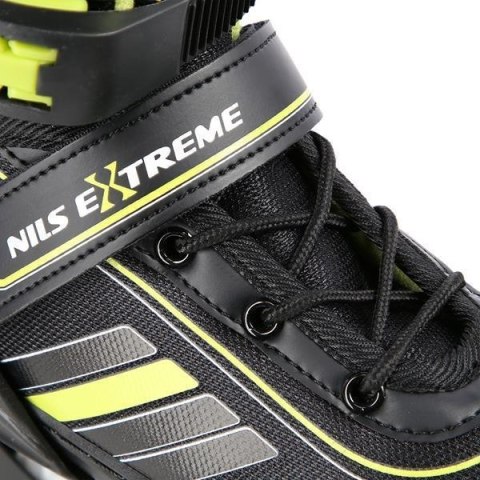 ŁYŻWOROLKI NILS EXTREME NH18191 2W1 CZARNO-LIMONKOWE ROZM. M (34-38) Z WYMIENNĄ PŁOZĄ HOKEJOWĄ