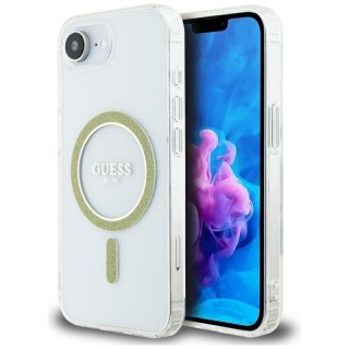 Guess IML Glitter Circle MagSafe - Etui do iPhone 16e (przezroczysty)
