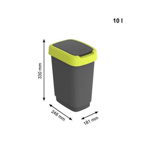 Rotho kosz na śmieci obrotowy TWIST limonkowy 10L Rotho kosz na śmieci obrotowy TWIST limonkowy 10L