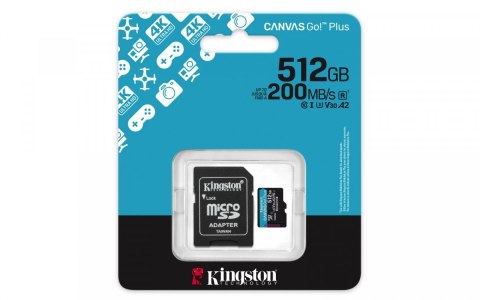 Karta microSD 512GB CanvasGo! Plus 200MB/s A2 U3 V30 + adapter Karta microSD 512GB CanvasGo! Plus 200MB/s A2 U3 V30 + adapter