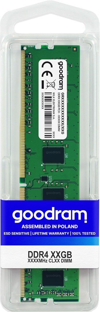 Pamięć GoodRam GR2666D464L19S/4G (DDR4 DIMM; 1 x 4 GB; 2666 MHz; CL19) Pamięć GoodRam GR2666D464L19S/4G (DDR4 DIMM; 1 x 4 GB; 2666 MHz; CL19)