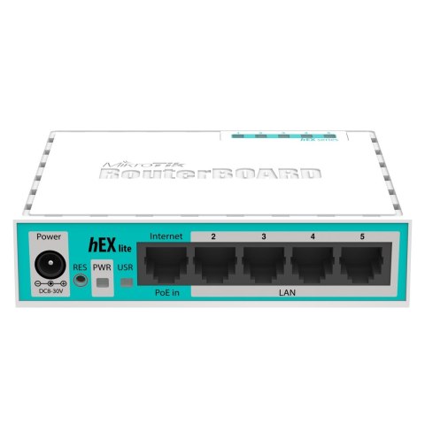 Router Mikrotik hEX lite (RB750r2) Total Ethernet Ports:5; Architecture:MIPSBE; CPU core:1 Router Mikrotik hEX lite (RB750r2) Total Ethernet Ports:5; Architecture:MIPSBE; CPU core:1