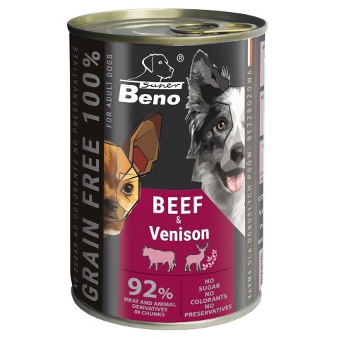 Super Beno bez zbóż kąski wołowiną w sosie 415g Super Beno bez zbóż kąski wołowiną w sosie 415g