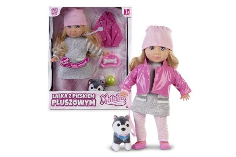 Lalka Natalia z pieskiem pluszowym 35 cm Lalka Natalia z pieskiem pluszowym 35 cm