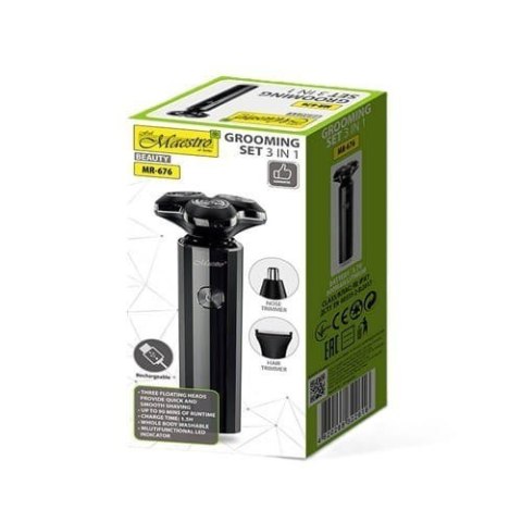 Zestaw do golenia 3w1 USB MAESTRO MR-676 Zestaw do golenia 3w1 USB MAESTRO MR-676