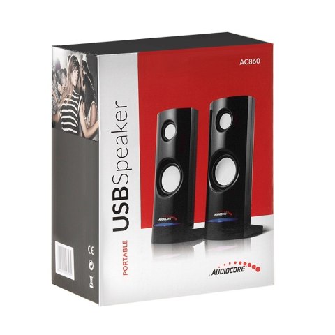 Zestaw głośników komputerowe AUDIOCORE AC860 (2.0; kolor czarny) Zestaw głośników komputerowe AUDIOCORE AC860 (2.0; kolor czarny)