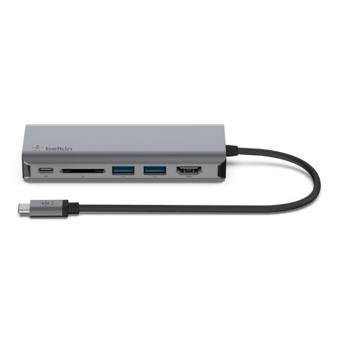 Hub Belkin Connect USB-C 6-in-1 Multiport Adapter 1x4k HDMI/2xUSB-A/1xUSB-C PD3.0/1xRJ45 Gigabit/1xCard reader Grey Hub Belkin Connect USB-C 6-in-1 Multiport Adapter 1x4k HDMI/2xUSB-A/1xUSB-C PD3.0/1xRJ45 Gigabit/1xCard reader Grey